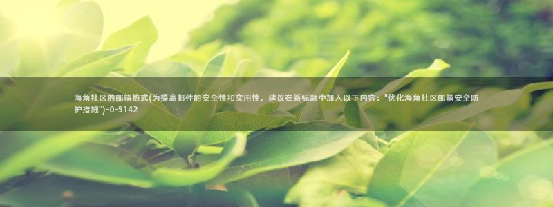 海角社区八级大狂风下载：海角社区的邮箱格式(为提高邮件的安全性和实用性，建议在新